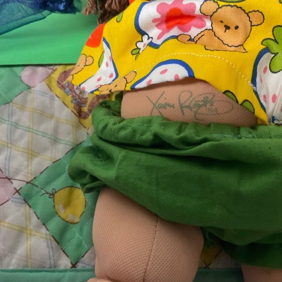 Vintage Cabbage Patch Kid Girl Hong Kong P Factory Brown Hair Head Mold #3 1984 - Picture 10 of 11